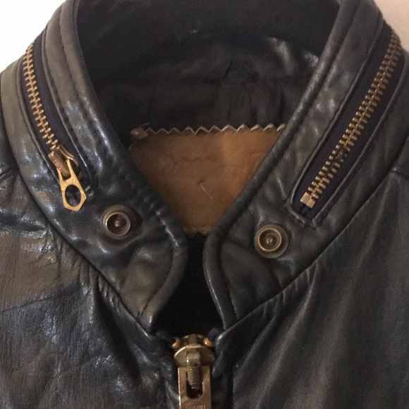 Real leather vintage bomber jacket - Picture 3 of 4